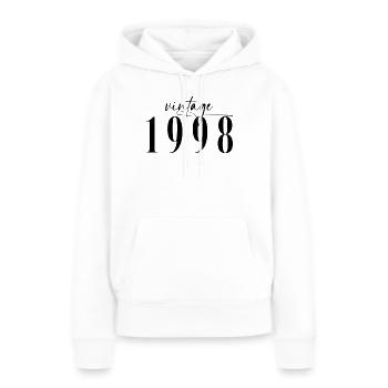 Vintage 1998 Geburtstag Minimalistisch Elegant - Frauen Premium Bio Hoodie - Weiß - Vorne - Julia (174cm)