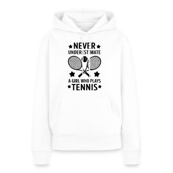 Tennis Spruch Mädchen Lustiges Tennis Geschenk - Frauen Premium Bio Hoodie - Weiß - Vorne - Julia (174cm)