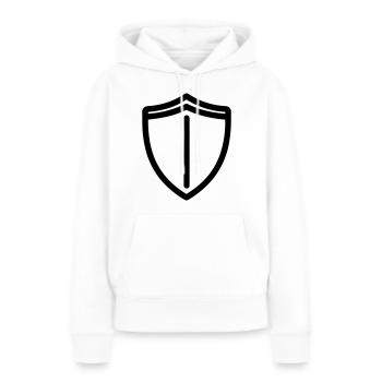 Schild - Frauen Premium Bio Hoodie - Weiß - Vorne - Julia (174cm)