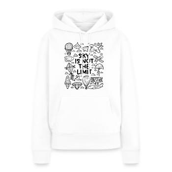 Der Himmel ist nicht das Limit - Frauen Premium Bio Hoodie - Weiß - Vorne - Julia (174cm)