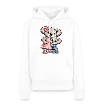 Süßer Koala – Große Schwester - Frauen Premium Bio Hoodie - Weiß - Vorne - Julia (174cm)