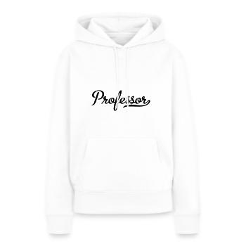 professeur métroscript - Sweat à capuche Premium bio Femme - blanc - Devant - Julia (174cm)