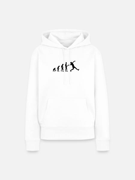 Speerwurf Evolution - Frauen Premium Bio Hoodie - Weiß