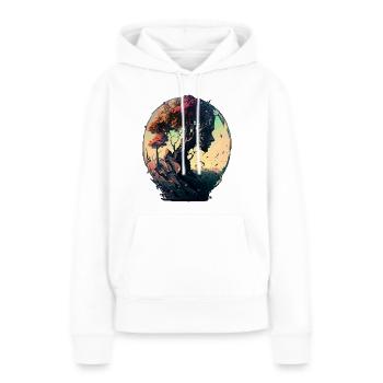 Natur Spirituell Baum Abstrakt Geistreich Design - Frauen Premium Bio Hoodie - Weiß - Vorne - Julia (174cm)