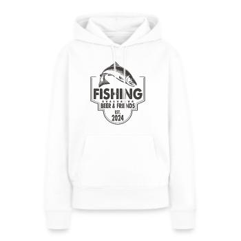 Fishing Beer & Friends Angeln Fischen Spruch - Frauen Premium Bio Hoodie - Weiß - Vorne - Julia (174cm)
