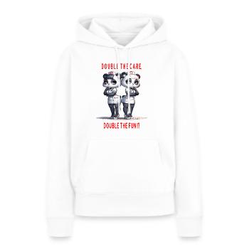 Panda-Krankenschwestern, doppelte Fürsorge, doppelter Spaß - Frauen Premium Bio Hoodie - Weiß - Vorne - Julia (174cm)