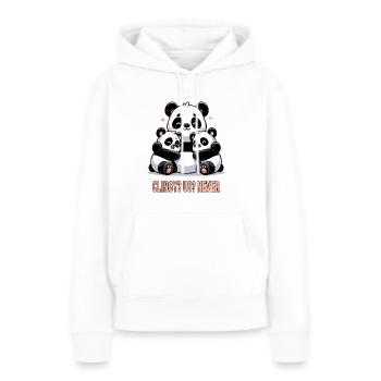 Cuddly Panda Trio, Clingy Us Never - Women’s Premium Organic Hoodie - white - Front - Julia (174cm)
