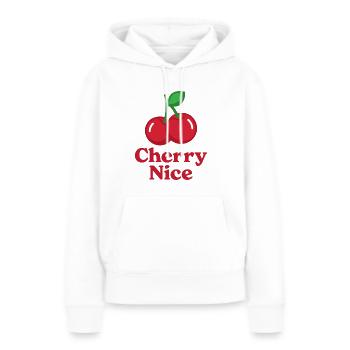 Kirsche Nizza - Frauen Premium Bio Hoodie - Weiß - Vorne - Julia (174cm)