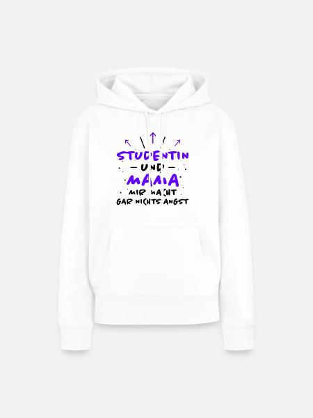 Studentin Spruch Universität Studentin Geschenk - Frauen Premium Bio Hoodie - Weiß