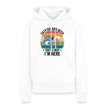 Catfish & Beer That's Why I'm Here - Women’s Premium Organic Hoodie - white - Front - Julia (174cm)