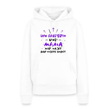 LKW Fahrerin Spruch Fun Lastwagenfahrerin Geschenk - Frauen Premium Bio Hoodie - Weiß - Vorne - Julia (174cm)