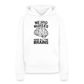 Neuro Infirmière Infirmière Neurologie Cadeau - Sweat à capuche Premium bio Femme - blanc - Devant - Julia (174cm)