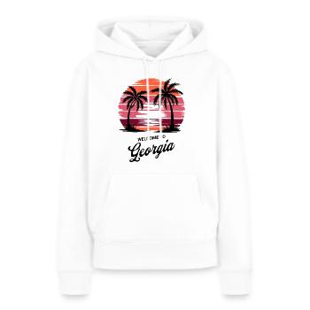 Georgia Retro Sunset – Südstaaten Charme - Frauen Premium Bio Hoodie - Weiß - Vorne - Julia (174cm)