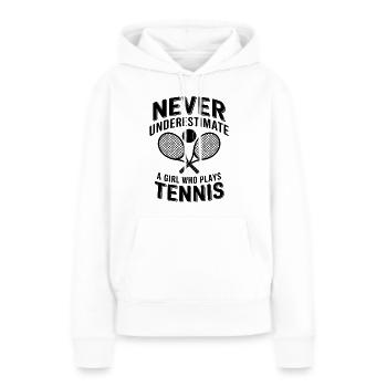 Tennis Spruch Mädchen Lustiges Tennis Geschenk - Frauen Premium Bio Hoodie - Weiß - Vorne - Julia (174cm)