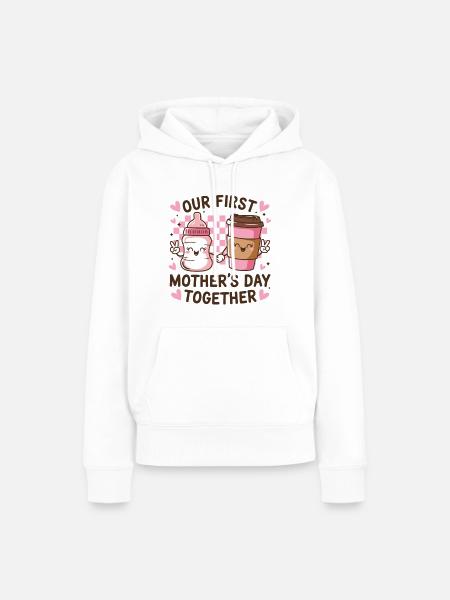Our First Mother's Day - Frauen Premium Bio Hoodie - Weiß