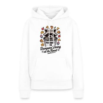 Gourmet Waschbär - Frauen Premium Bio Hoodie - Weiß - Vorne - Julia (174cm)