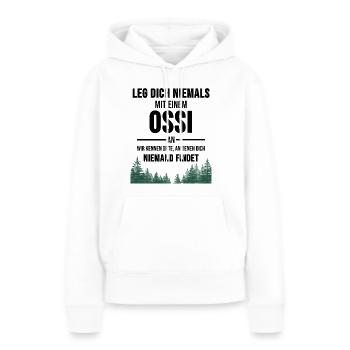 DDR Ossi Osten Ostblock Ostalgie Sachsen Geschenk - Frauen Premium Bio Hoodie - Weiß - Vorne - Julia (174cm)
