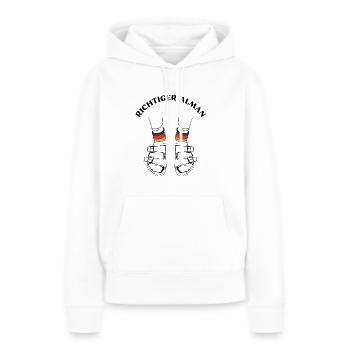 Richtiger Alman Sandalen weiße Socken - Frauen Premium Bio Hoodie - Weiß - Vorne - Julia (174cm)
