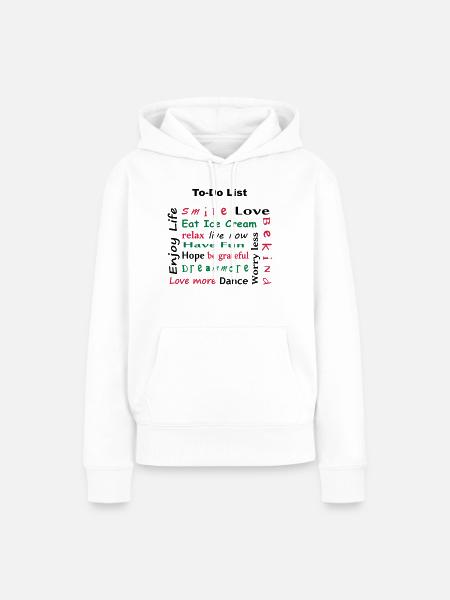 To Do List - enjoy life - Dame Premium hoodie, økologisk bomuld - hvid