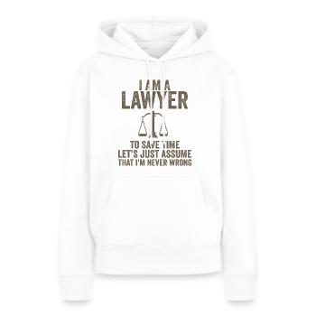 Ich bin Anwalt - Frauen Premium Bio Hoodie - Weiß - Vorne - Julia (174cm)