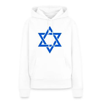 Étoile de David Israël - Sweat à capuche Premium bio Femme - blanc - Devant - Julia (174cm)