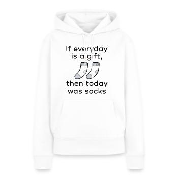Today Was Socken - Frauen Premium Bio Hoodie - Weiß - Vorne - Julia (174cm)