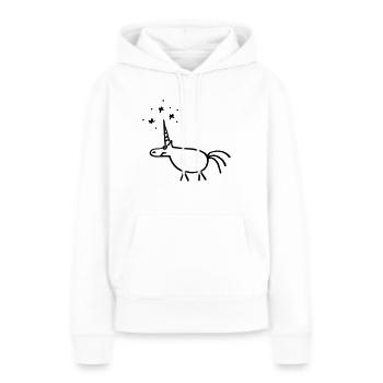 Strichmännchen Einhorn lustiges unicorn Bild Fun - Frauen Premium Bio Hoodie - Weiß - Vorne - Julia (174cm)