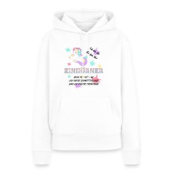 Die Königin der Einhörner! - Frauen Premium Bio Hoodie - Weiß - Vorne - Julia (174cm)