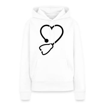 stéthoscope - Sweat à capuche Premium bio Femme - blanc - Devant - Julia (174cm)