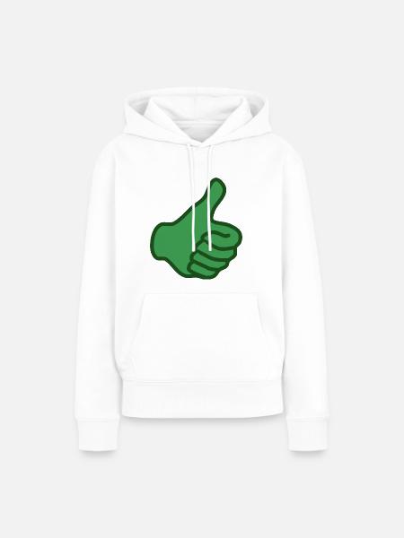 Daumen hoch - Frauen Premium Bio Hoodie - Weiß