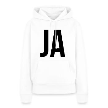 Ja - Frauen Premium Bio Hoodie - Weiß - Vorne - Julia (174cm)