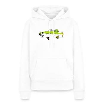 Truite - Sweat à capuche Premium bio Femme - blanc - Devant - Julia (174cm)