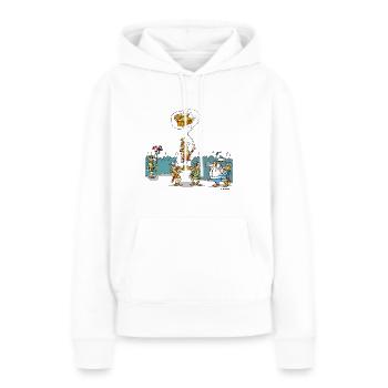 Romains - Sweat à capuche Premium bio Femme - blanc - Devant - Julia (174cm)