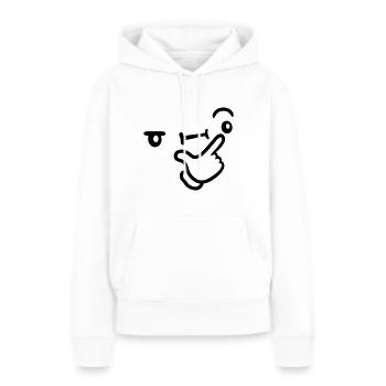 Icon Nachdenklicher Gesichtsausdruck - Frauen Premium Bio Hoodie - Weiß - Vorne - Julia (174cm)