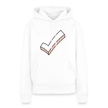 Haken dran zweifarbig - Frauen Premium Bio Hoodie - Weiß - Vorne - Julia (174cm)
