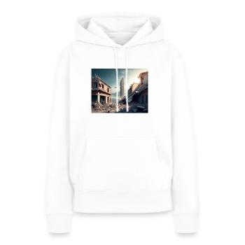 Erdbeben-Überlebende im Weltraum - Futuristisches - Frauen Premium Bio Hoodie - Weiß - Vorne - Julia (174cm)