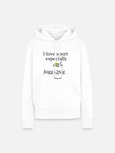 Jogging (Gin Tonic) - Frauen Premium Bio Hoodie - Weiß