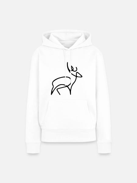 oneline Hirsch - Frauen Premium Bio Hoodie - Weiß