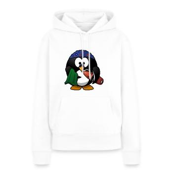 Niedlicher Pinguin auf dem Weg zum Schwimmen - Frauen Premium Bio Hoodie - Weiß - Vorne - Julia (174cm)