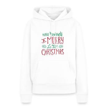 Weihnachten Merry little Christmas Efeu Geschenk - Frauen Premium Bio Hoodie - Weiß - Vorne - Julia (174cm)