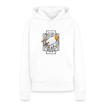 Bitcoin à la Lune - Sweat à capuche Premium bio Femme - blanc - Devant - Julia (174cm)