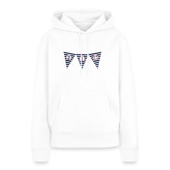 maritime, mer, phare, drapeau, fanion - Sweat à capuche Premium bio Femme - blanc - Devant - Julia (174cm)