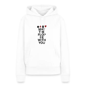 poker - Sweat à capuche Premium bio Femme - blanc - Devant - Julia (174cm)