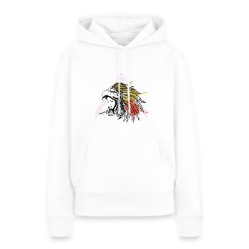 Aztec Native American Woman Headdress T-shirt - Sweat à capuche Premium bio Femme - blanc - Devant - Julia (174cm)