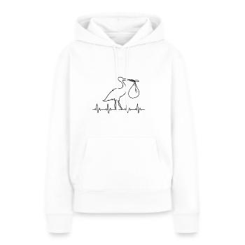 Gift idea for midwife - stork - Women’s Premium Organic Hoodie - white - Front - Julia (174cm)