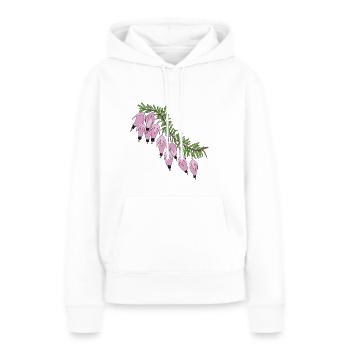 bruyère rose - Sweat à capuche Premium bio Femme - blanc - Devant - Julia (174cm)