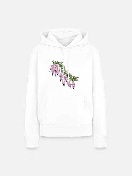 bruyère rose - Sweat à capuche Premium bio Femme - blanc