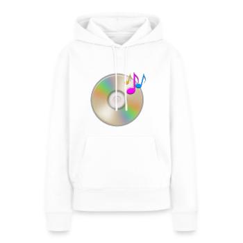 Musique CD musique en suspension - Sweat à capuche Premium bio Femme - blanc - Devant - Julia (174cm)