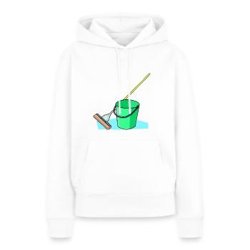 Nettoyage Nettoyage Nettoyage dame balai wischmop53 - Sweat à capuche Premium bio Femme - blanc - Devant - Julia (174cm)