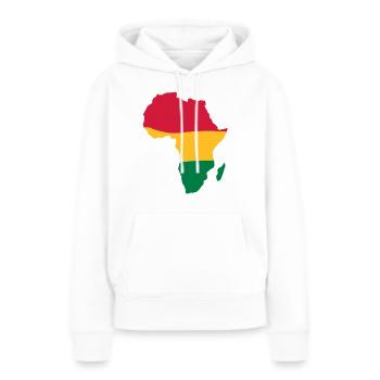 Afrique - Sweat à capuche Premium bio Femme - blanc - Devant - Julia (174cm)